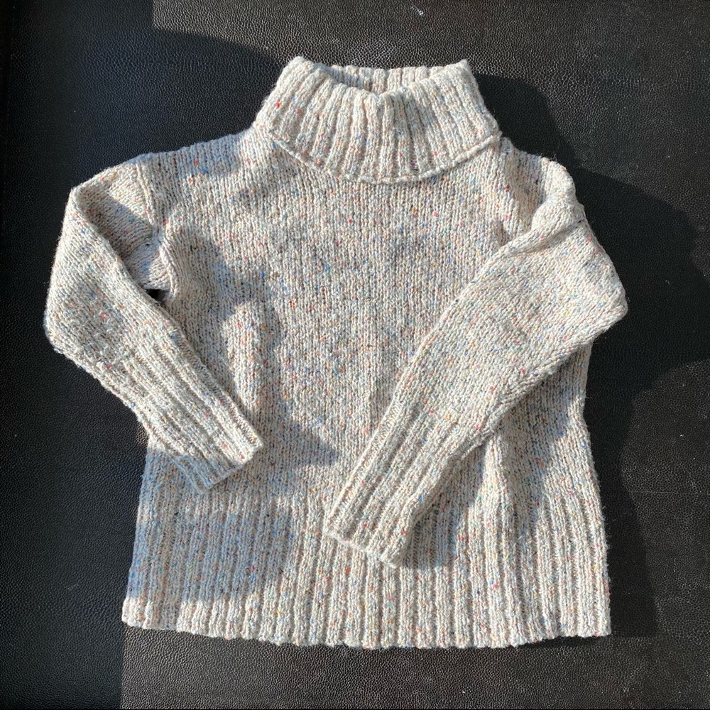 J. Crew Cream Speckled Turtleneck Sweater